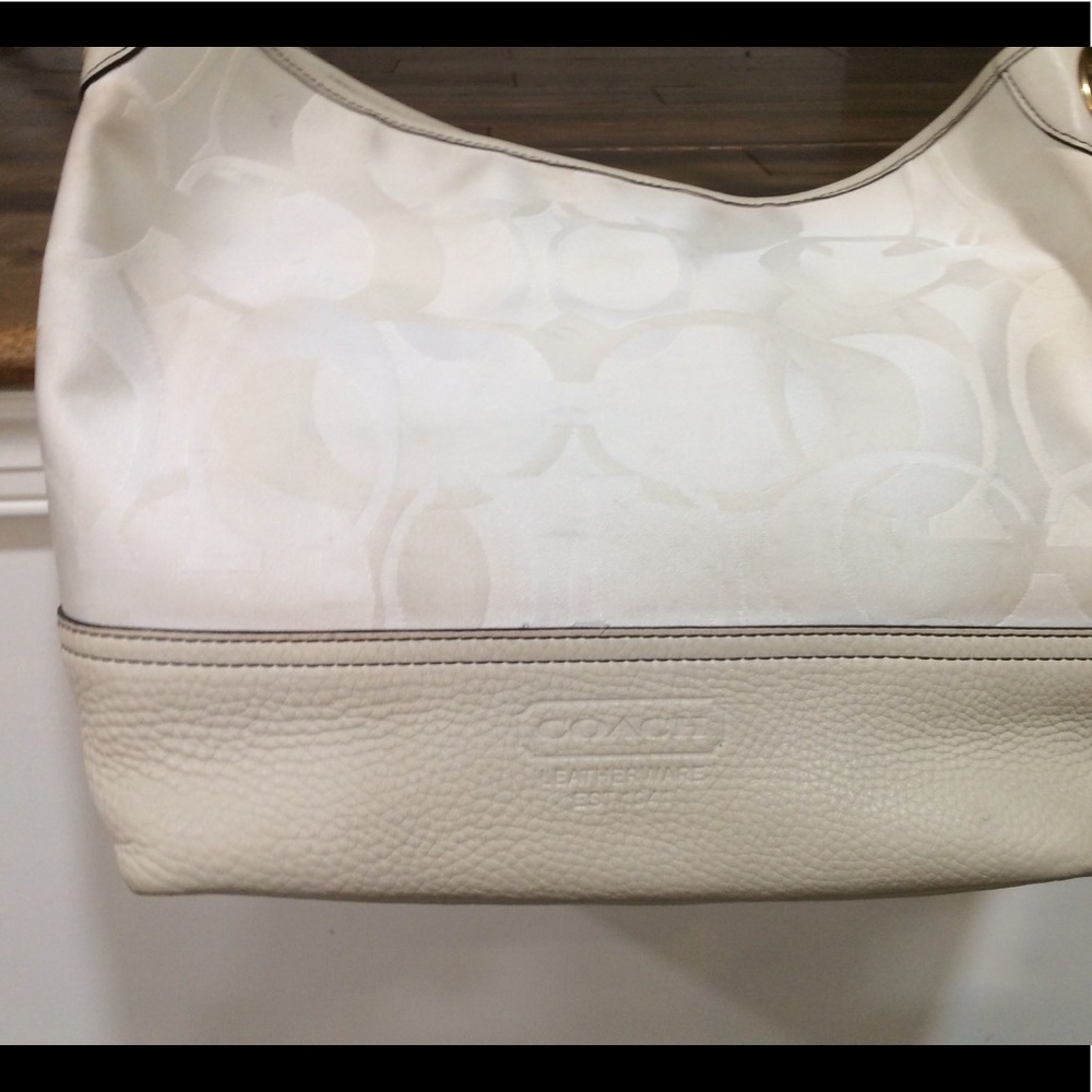 Coach Bucket Bag Off White y2k fabric logo